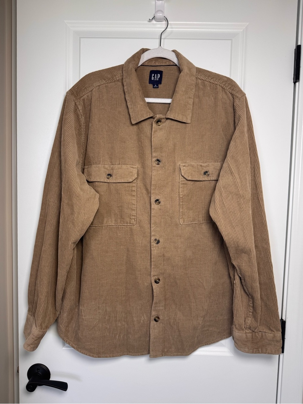 GAP Men's Corduroy Shirt Jacket Tan Button Up XL